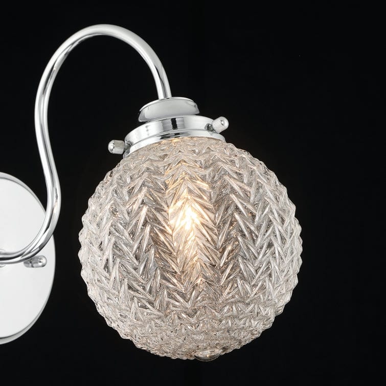 Acroma Clear and Glass Shade Modern Armed Sconce Wall Sconces