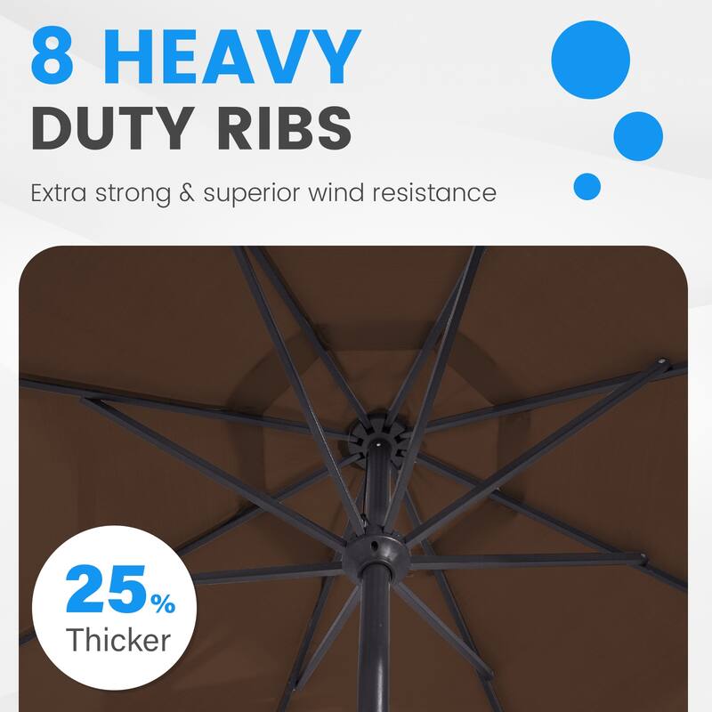 11ft Patio Market Umbrella with UV-Resistant and Sagging Edge Designed