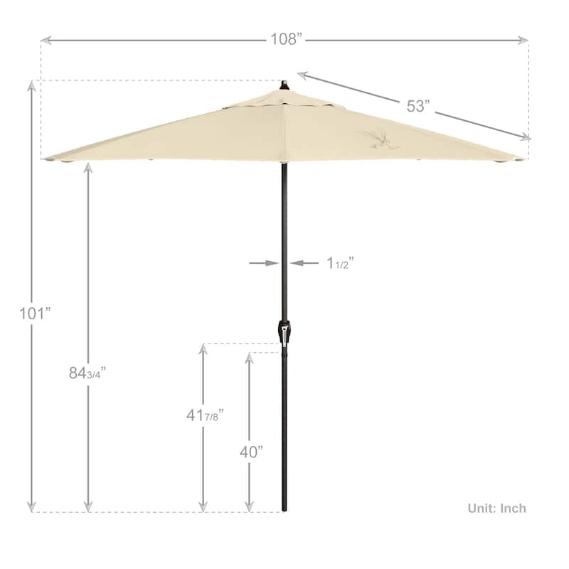North Bend 9-foot Crank Open Auto-tilt Bronze Finish Patio Umbrella by Havenside Home (Base not included)
