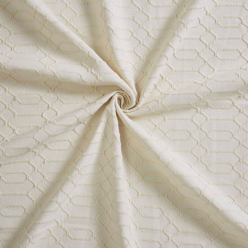 Superior Remi Jacquard Geometric Fringe Cotton Blend Bedspread Set
