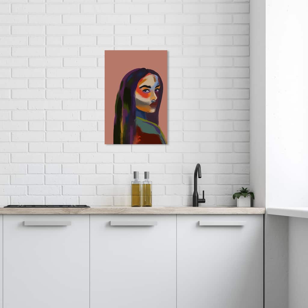 Wynwood Studio Canvas People and Portraits Rasta Girl Portrait Bronze and Copper Rose Tropical Wall Art Canvas Print