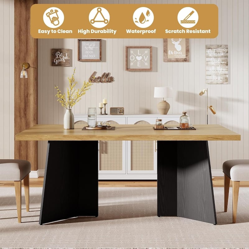 63" Modern Kitchen Dining Table for 6-8 People for Kitchen, Conference Room, Home