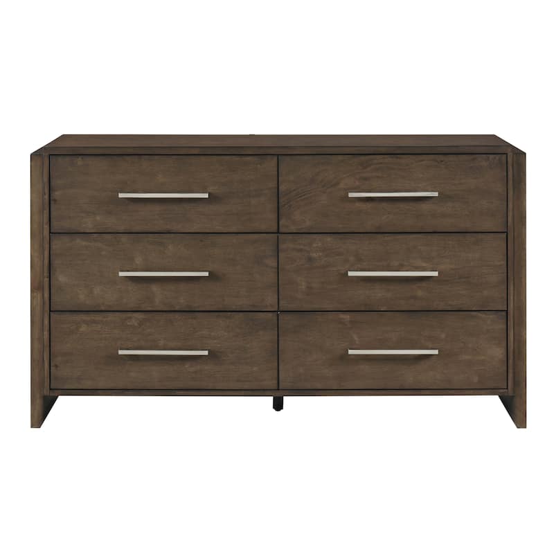 Classic Bed Dresser Mirror Set 3pc Bedroom Furniture Dark Walnut Finish