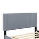 preview thumbnail 6 of 19, 58.1" Velvet Upholstered Platform Bed with Twin Size Trundle Grey