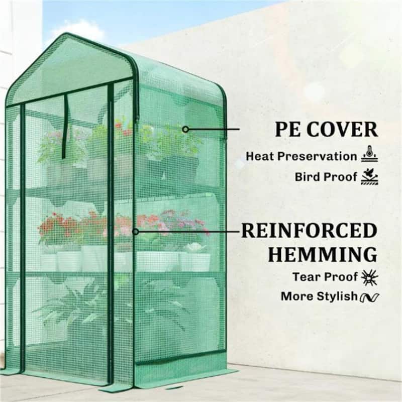 Mini Greenhouse, Plant Rack - green