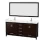 Option Espresso, White Cultured Marble Top, Chrome Trim