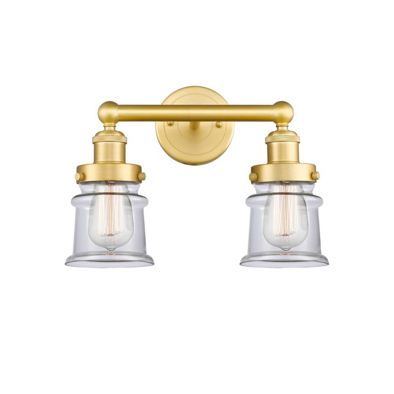 Innovations Lighting 616-2W-11-14 Canton Vanity Canton 2 Light 14" - Satin Gold / Clear