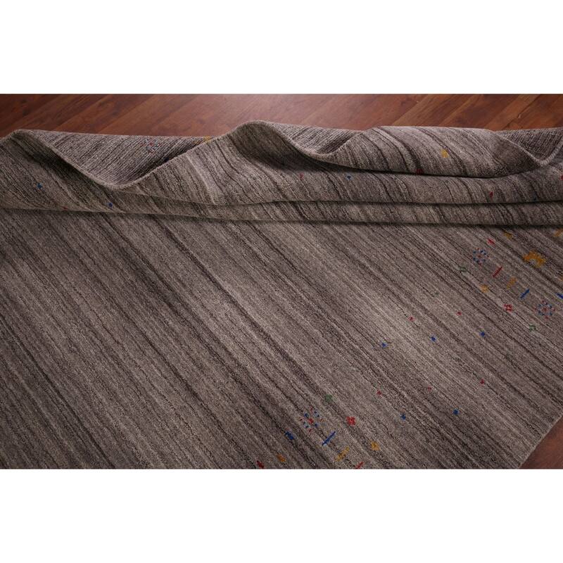 Striped Gabbeh Indian Area Rug Handmade Wool Carpet - 5'1"x 8'0"