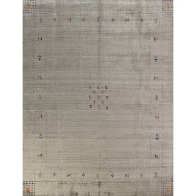 Gabbeh Oriental Area Rug Hand-Knotted Living Room Wool Carpet - 8'0" x 9'5"