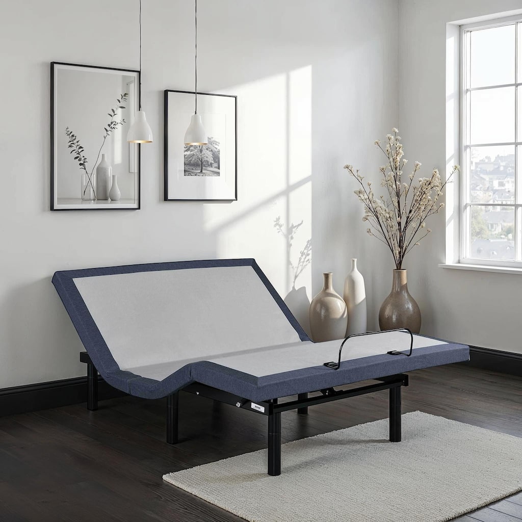 Queen Size Steel Adjustable Platform Bed Base with 3-Level Massage and Zero Gravity Position