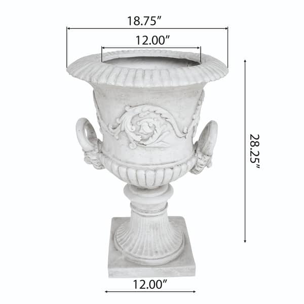 dimension image slide 0 of 3, Adonis Roman Botanical Lightweight Concrete Chalice Garden Urn Planter by Christopher Knight Home