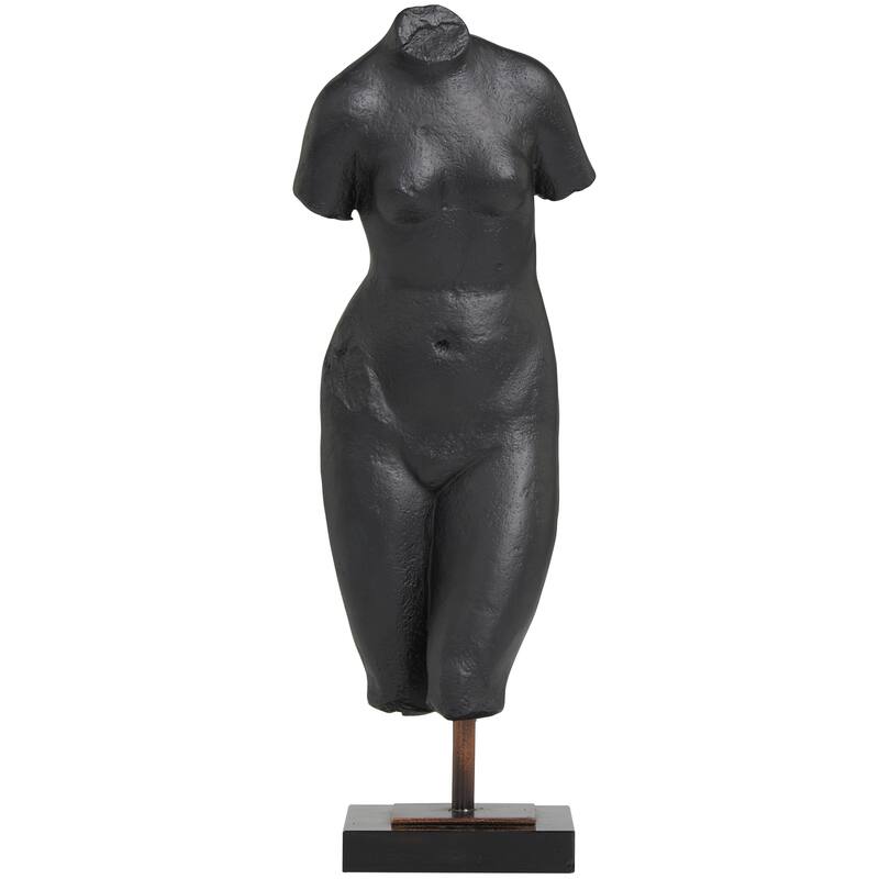 Polystone Woman Decorative Sculpture - Black or Cream - Roche River Decor