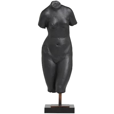 Polystone Woman Decorative Sculpture - Black or Cream - Roche River Decor