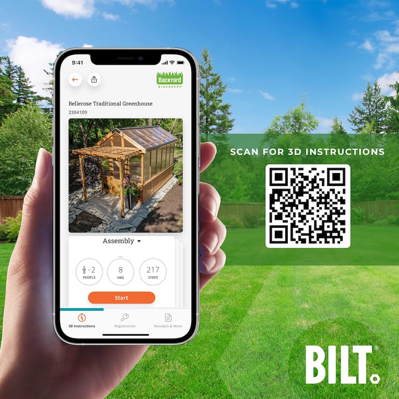 Backyard Discovery Bellerose 11'x7' Cedar Wood Greenhouse with Pergola - 14'8" x 7'4"