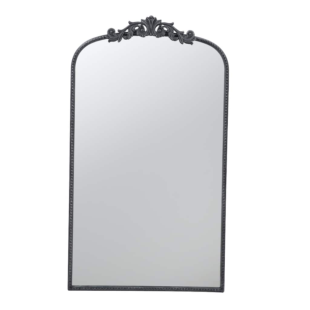 24"x 42" Classic Design Mirror with and Baroque Inspired Frame for Bathroom, Entryway Console Lean Against Wall - Black