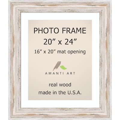Alexandria Whitewash Photo Frame 20x24, Matted to 16x20' 25 x 29-inch