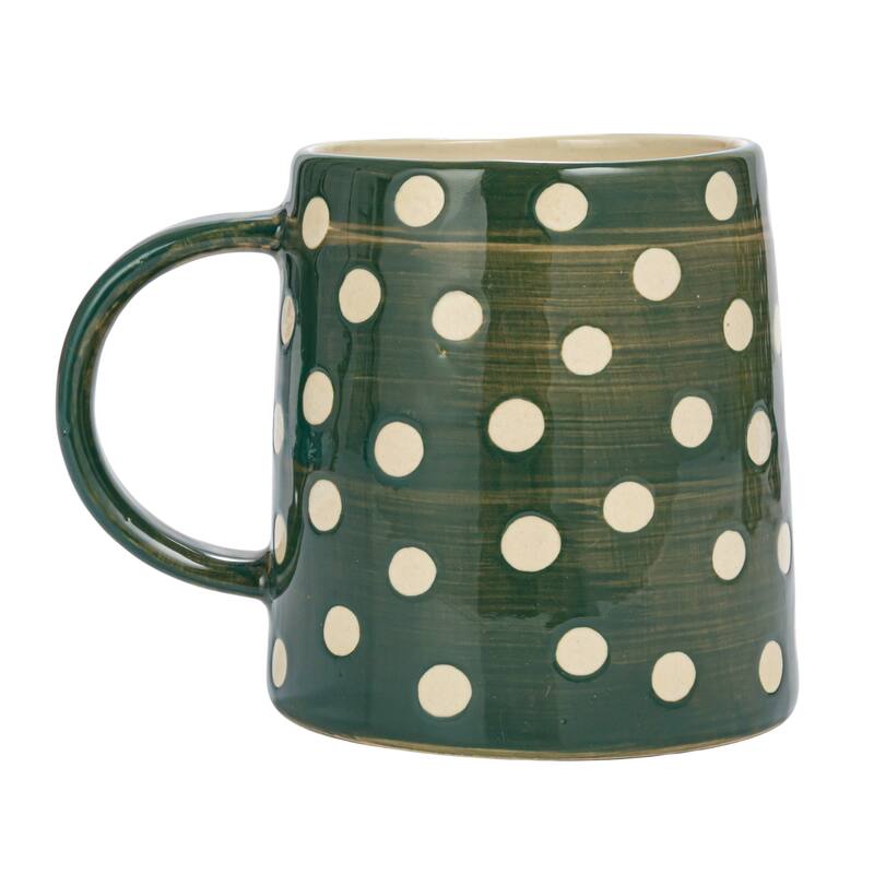 Stoneware Mug with Dots, Set of 12 - 5.5"L x 3.8"W x 4.0"H