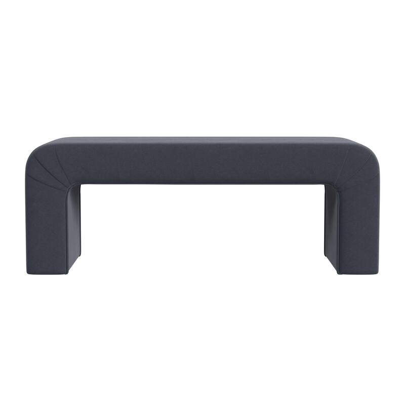HomePop Arch Channel Bench - Blue Belvet