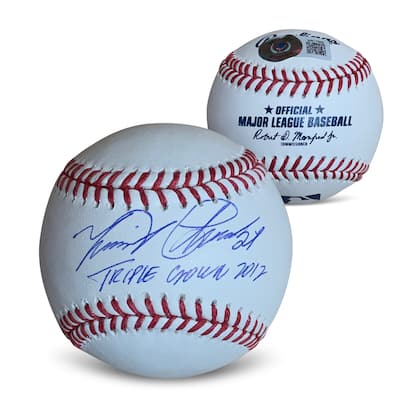 Miguel Cabrera Autographed Triple Crown 2012 Signed Baseball Beckett COA With UV Display Case - 8'6" x 11'6"