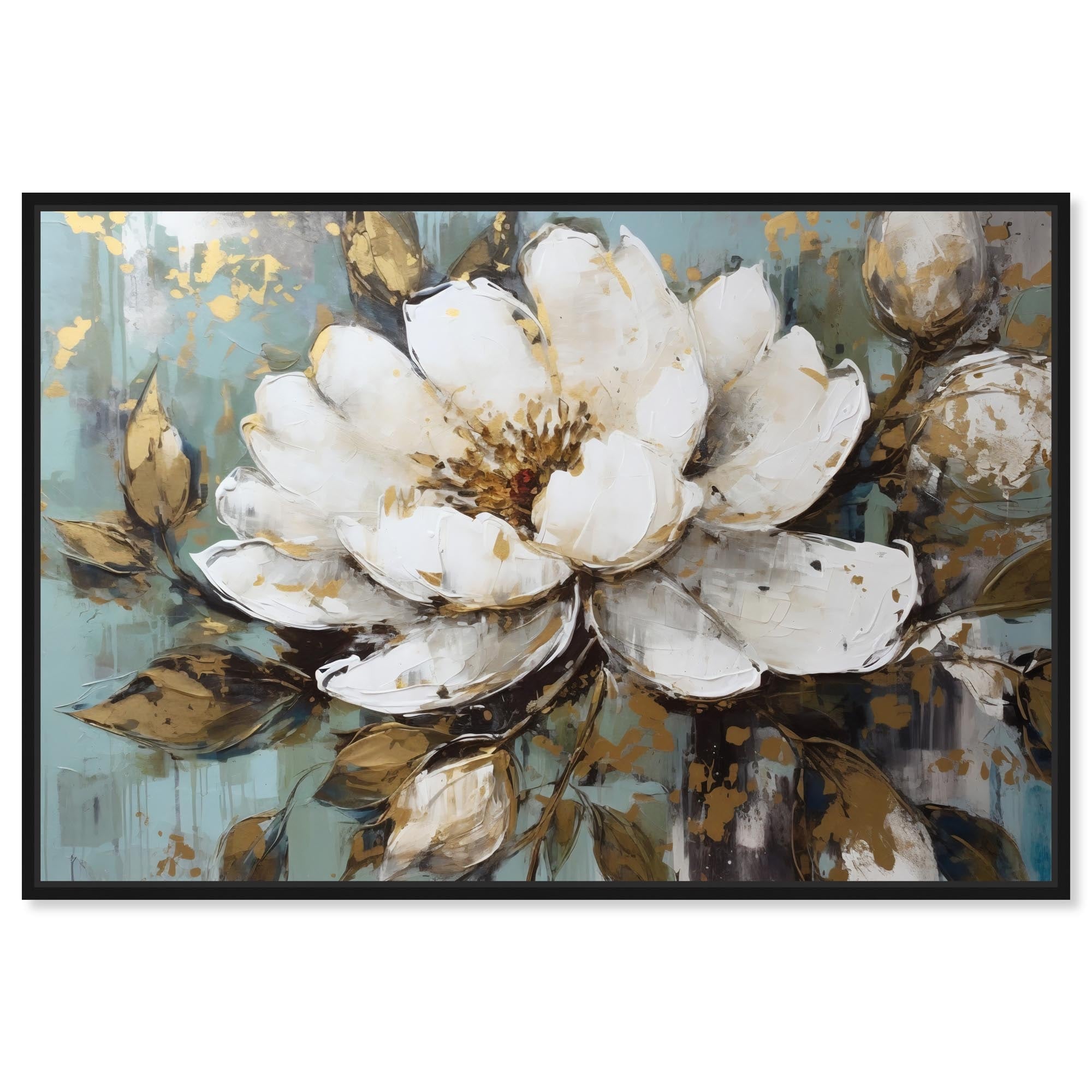 Glam Flower Pink Floral Art Framed Canvas Print by Art Remedy