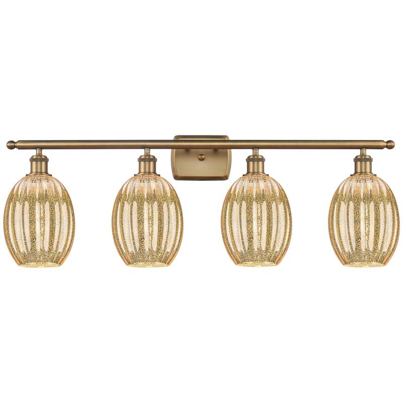 Innovations Lighting Endless Possibilities Ballston - Preston - 4 Light 36" Bulb Shade Bath Vanity Light - Mercury/Brushed Brass