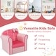 preview thumbnail 4 of 4, Kids Cute Pink Bow Sofa Children Couch Upholstered Armchair Solid Wood