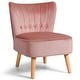 preview thumbnail 5 of 31, Costway Armless Accent Chair Tufted Velvet Leisure Chair Single Sofa Pink