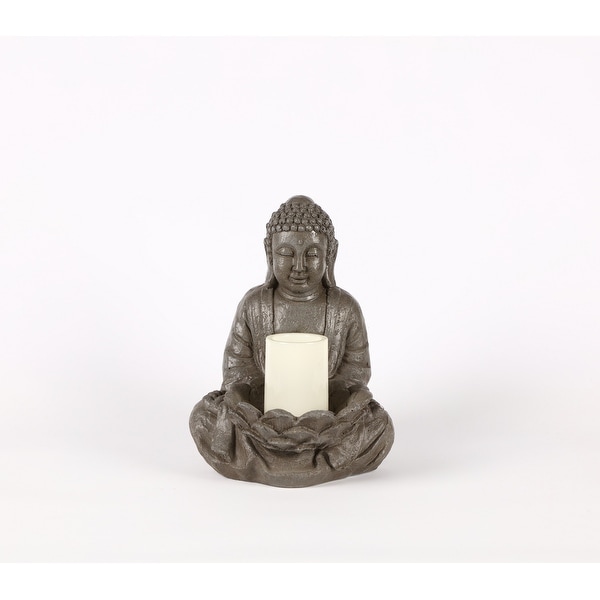 12.5" Sitting Buddha Holding a Bowl Statue - N/A