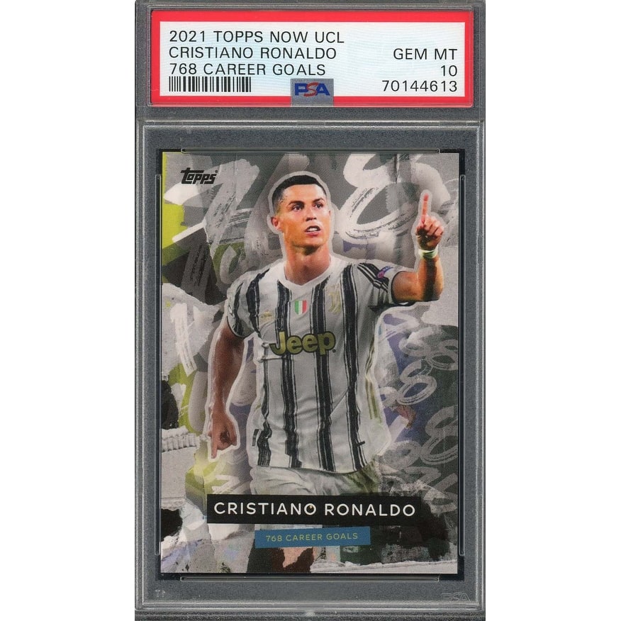 Cristiano Ronaldo 2021 Topps Now UCL 768 Career Goals Soccer Card Graded PSA 10 - 8'6" x 11'6"
