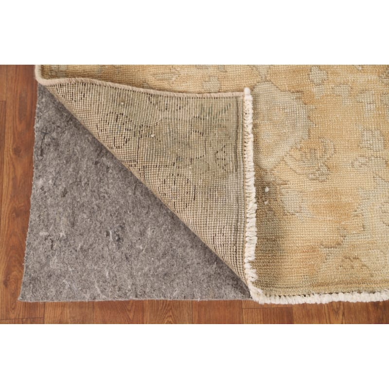 Hand Knotted Oriental 100% Wool Carpet Traditional Floral Yellow & Gold Tabriz Area Rug - 4' 2'' X 3' 0''