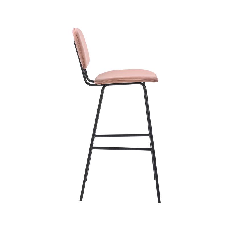 Porthos Home Soren Bar Stools Set Of 2, Velvet Upholstery, Iron Legs