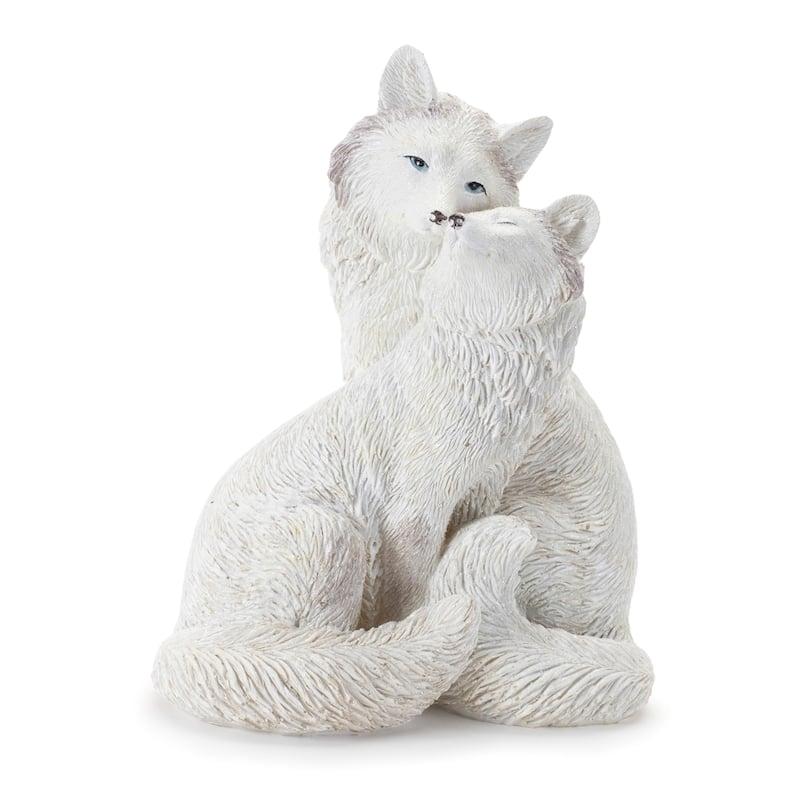 Fox Couple (Set of 2) 8"H Resin - White - White