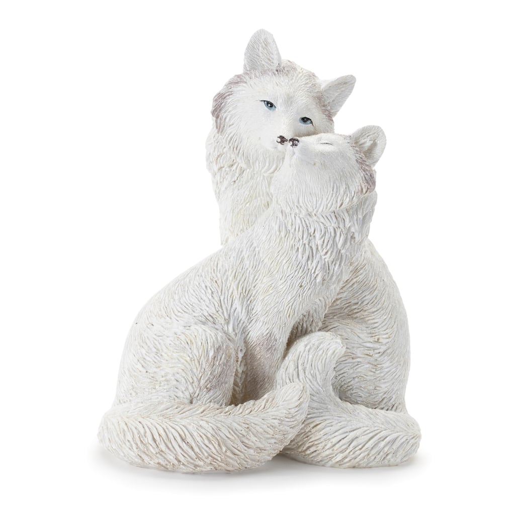Fox Couple (Set of 2) 8"H Resin - White