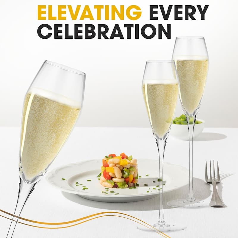 Berkware Premium Crystal Clear Champagne Long Stem Flutes