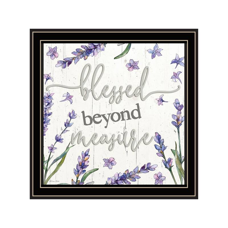 TrendyDecor4U Contemporary "Blessed Beyond Measure" Framed Print Wall Art - Multi