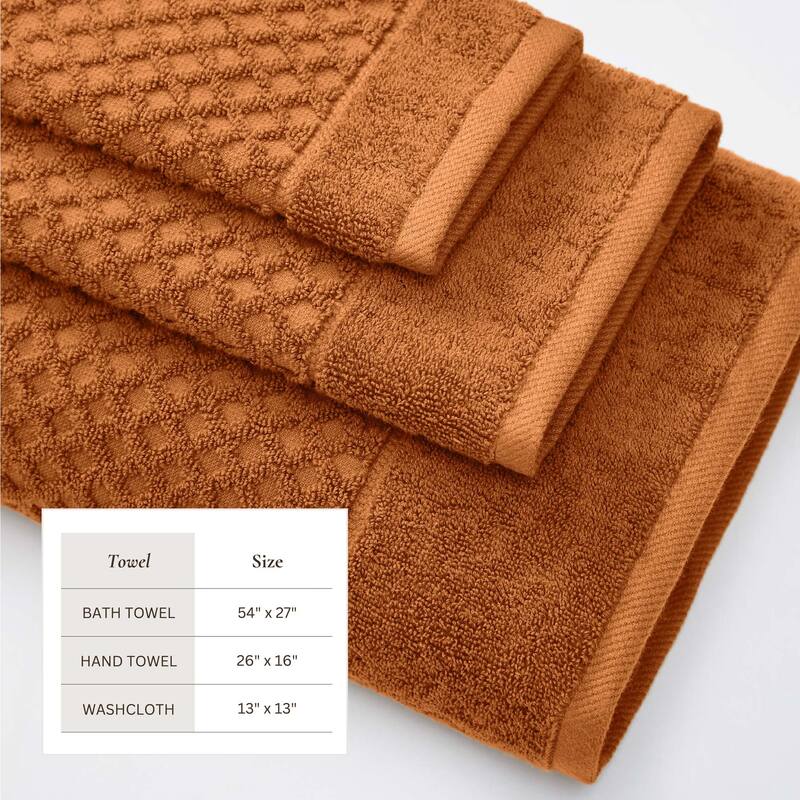 Linery & Co. Cotton Diamond Waffle Texture Bath Towels