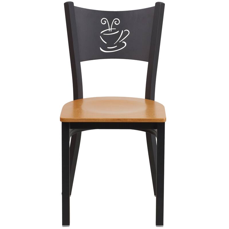 2 Pack Coffee Back Metal Restaurant Chair - 17.25"W x 20"D x 33.25"H
