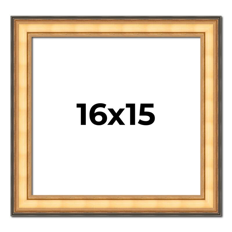 16x15 Frame Gold Plein Aire Solid Wood Picture Frame Width 2 Inches |