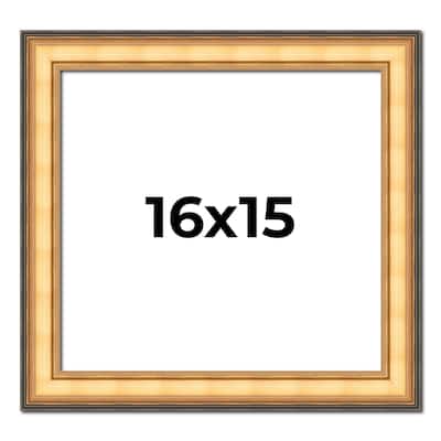 16x15 Frame Gold Plein Aire Solid Wood Picture Frame Width 2 Inches |
