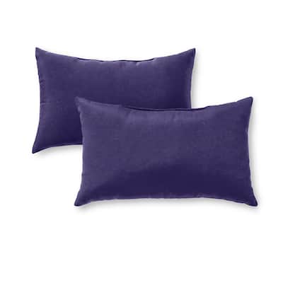 Rectangular Outdoor Navy Accent Pillow (Set of 2)