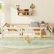 preview thumbnail 14 of 70, Toddler Montessori Bed Kids Floor Bed Frame with Fences, No Slats Wood Frame Bed for Kids Girls Boys Children's Room