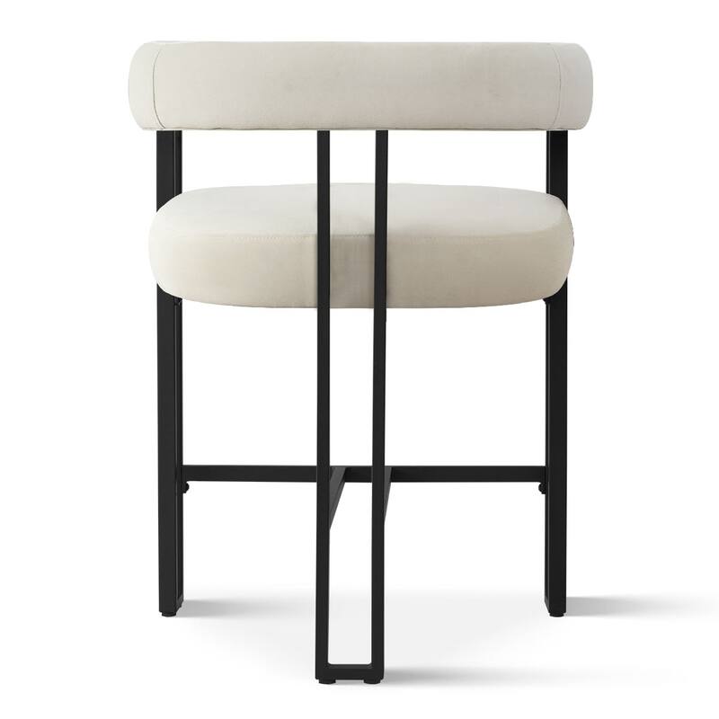 24" Seat Height Upholstered Velvet Solid back Counter Stool (Set os 4)