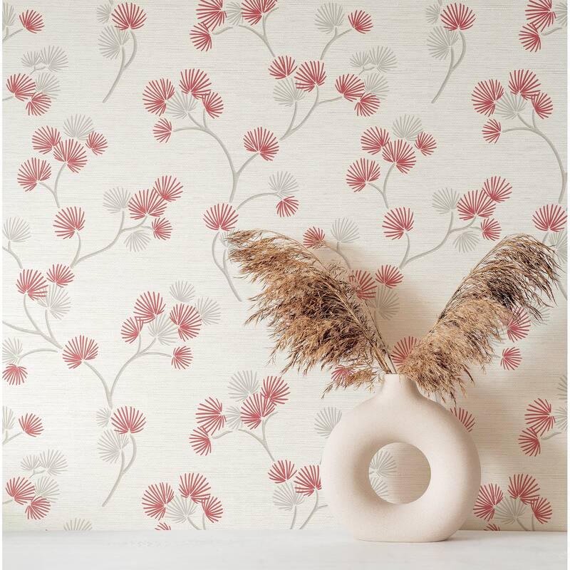 Fine Decor Kira Red Trail Wallpaper
