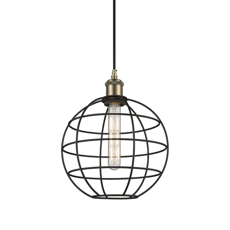 Innovations Lighting 516-1P-13-10 Lake Placid Pendant Lake Placid 10" - Antique Brass / Matte Black