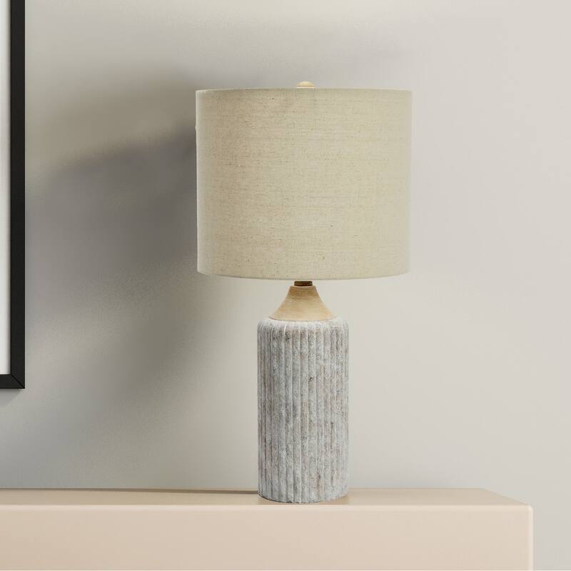 12" Round Cement Desk Lamp