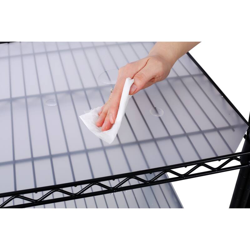 2450lbs Heavy Duty Adjustable Storage Rack with Wheels & Shelf Liners