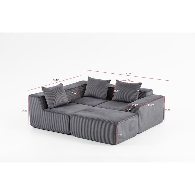 GDFStudio - Multi Person Modular Compression Sofa for Modern Living