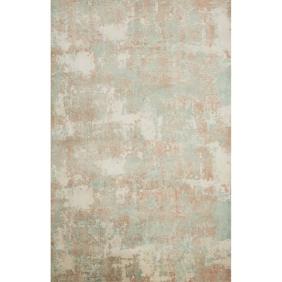 Hand Knotted Oriental Viscose Silk Carpet Modern Abstract Green Abstract Area Rug - 9' 4'' X 6' 7''