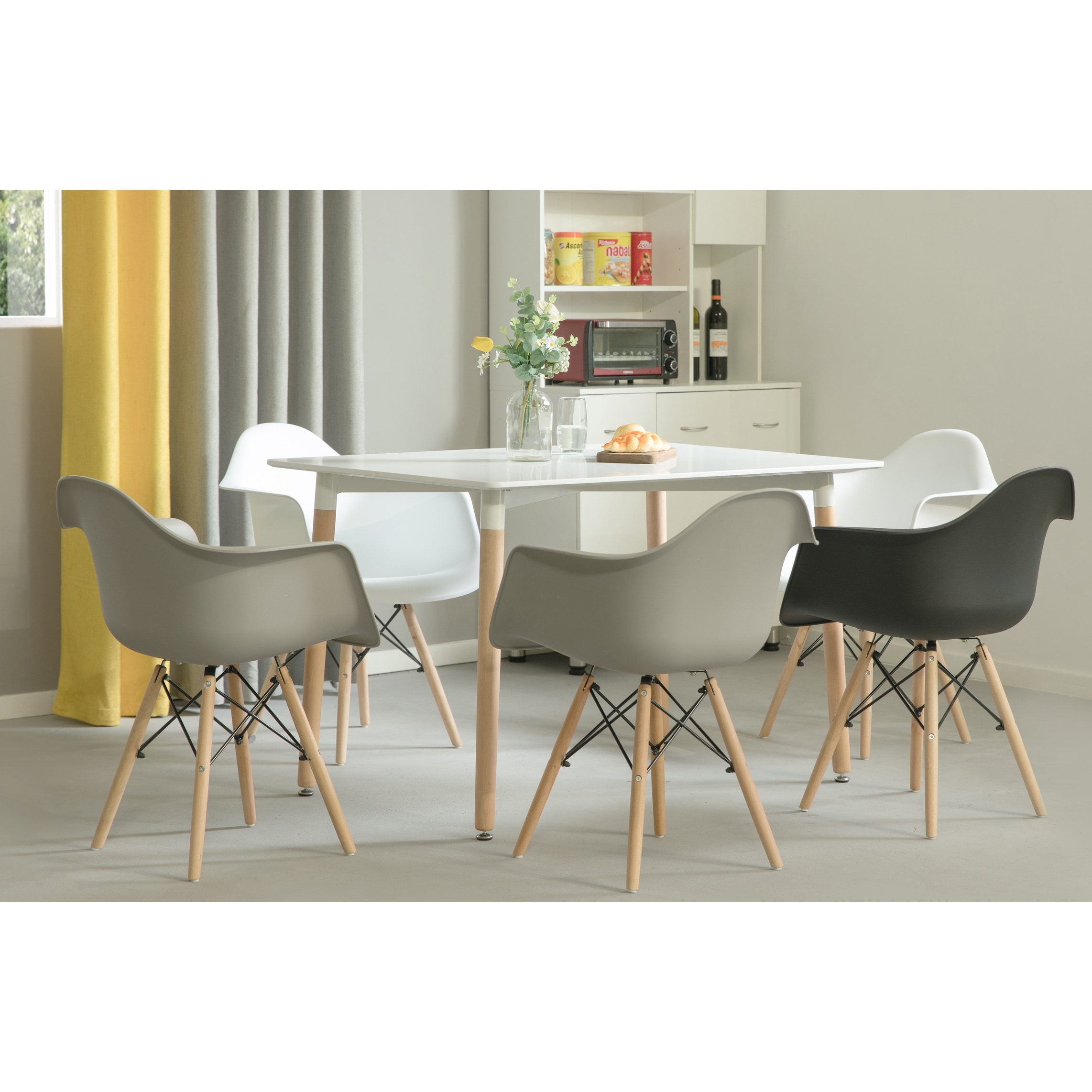 Mid Century Modern Style Plastic Daw Shell Dining Arm Chair With Wooden Dowel Eiffel Legs On Sale Overstock 31825666