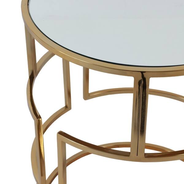 Shop Silver Orchid Banks Mirrored Nesting Tables Set Of 2
